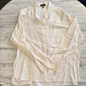 Theory White Button-Up Shirt